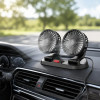 Автомобільний подвійний вентилятор Vehicle Fan X666 від прикурювача з двома поворотними головками