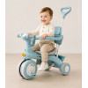 Блакитний Триколісний велосипед Baby Carriage 588 / Велосипед з батьківською ручкою і кошиком/Велосипед-коляска