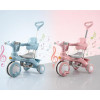 Блакитний Триколісний велосипед Baby Carriage 588 / Велосипед з батьківською ручкою і кошиком/Велосипед-коляска