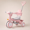 Рожевий триколісний велосипед Baby Carriage 588 / Велосипед з батьківською ручкою і кошиком/Велосипед-коляска