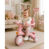 Рожевий триколісний велосипед Baby Carriage 588 / Велосипед з батьківською ручкою і кошиком/Велосипед-коляска