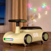 Дитяча машина-толокар S-628 "Retro Style" з LED-підсвічуванням, музичним кермом та багажником (Бежевий)