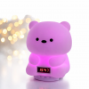 Детский аккумуляторный ночник “Мишка” с Bluetooth-колонкой и электронными часами мягким LED-светом, многоцветной RGB-подсветкой