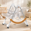 Стільчик для годування BabyChair з регульованою спинкою та столиком, шезлонг, колеса, складаний X-715 / Стільчик-шезлонг для годув