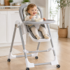 Стільчик для годування BabyChair з регульованою спинкою та столиком, шезлонг, колеса, складаний X-715 / Стільчик-шезлонг для годув