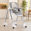 Стільчик для годування BabyChair з регульованою спинкою та столиком, шезлонг, колеса, складаний X-715 / Стільчик-шезлонг для годув