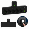 Мережевий фільтр 5 розеток + USB/адаптер на 5 розеток + USB з індивідуальними кнопками та LED-підсвіткою Чорний