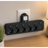 Мережевий фільтр 5 розеток + USB/адаптер на 5 розеток + USB з індивідуальними кнопками та LED-підсвіткою Чорний