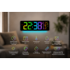 Настінний годинник 6669R/ Електронний LED-годинник/RGB годинник з пультом