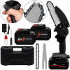 Акумуляторна ланцюгова мініпилка Electric Chain Saw 48 V 8" дюймів 20 см з 2 акумуляторами для обрізання гілок дерев у кейсі