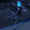 Конденсаторний мікрофон із попфільтром і RGB-підсвіткою, від USB, Чорний/Ігровий мікрофон для ПК/ Мікрофон для подкастів