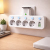 Мережевий адаптер 8625UL з нічником, 4 розетки + USB + Type-C (17559/MG) Білий