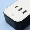 Мережевий подовжувач-розгалужувач 3 розетки з USB Type-C, 2м, WL-7, Білий / Подовжувач з USB портами / Мережевий фільтр