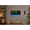 Годинник GH0750 RGB настінний, настільний/годинник з пультом на USB/годинник календар, будильник, t°, вологість