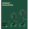 Складной аккумуляторный мини-вентилятор с USB-зарядкой XL 908 зеленый