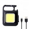 Фонарик брелок аккумуляторный LED COB c карабином и магнитом 500 mAh