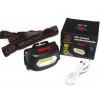 Ліхтар налобний акумуляторний Bailong BL 203 / 7568 COB MicroUSB Чорний