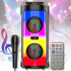 Портативна Bluetooth колонка 2х6.5" з RGB-підсвіткою, мікрофоном і пультом ДК ZQS4248