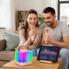 Портативна колонка-караоке + 2 мікрофони, Bluetooth, USB, TF, AUX, T7, Рожевий / Бездротова колонка / Блютуз колонка