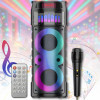 Портативна Bluetooth колонка 2х6.5" з дротовим мікрофоном і пультом ДК JQS6221 30W