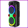 Портативна Bluetooth колонка 2х8" з дротовим мікрофоном і RGB підсвіткою ZQS8275 40W