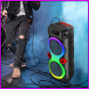 Портативна Bluetooth колонка 2х8" з дротовим мікрофоном і RGB підсвіткою ZQS8275 40W