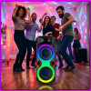 Портативна Bluetooth колонка 2х8" з дротовим мікрофоном і RGB підсвіткою ZQS8275 40W