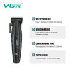 Акумуляторна машинка для стриження VGR V-640C BLACK, 6 насадок, LED-дисплей, 9000RPM