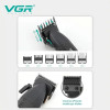 Акумуляторна машинка для стриження VGR V-640C BLACK, 6 насадок, LED-дисплей, 9000RPM