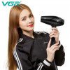 Фен VGR V 423 Black/ Фен для сушіння та укладання волосся 2200W/ Фен 2 швидкості
