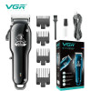 Машинка для стриження (clipper) VGR V-679 BLACK, 4 насадки