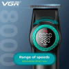 Тример VGR V-977 BLACK, регулювання потужностей 6000 — 8000 PRM, 2500 mAh, 4 насадки, LED display