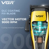 Машинка для стриження VGR V-015, 6 насадок з магнітами, VECTOR MOTOR 9000 RPM, LED display