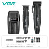 Набір для стрижки VGR 3 в 1 V-640 S3 BLACK, машинка для стрижки (clipper), триммер та електробритва (шейвер