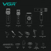Набір VGR STEPLERSS PRO 4 IN 1 BLACK, машинка для стрижки, тример, електробритва, фен