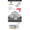 Набор кастрюль Haus Roland HR121-1 (4 шт) из нержавеющей стали 1,9/2,6/3,6/5,7 л., Серебристый