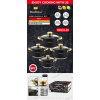 Набор кастрюль Haus Roland HR131-10, 4 шт из нержавеющей стали 2,1/2,8/3,9/6,1 л, с гранитным покрытием. Черный (HR131-10)