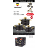 Набор кастрюль Haus Roland HR131-11 (3 шт) из нержавеющей стали 2,9/3,9/5,1 л, с гранитным покрытием, Черный Серый и бежевый