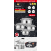 Набор кастрюль Haus Roland HR114-2, 4 шт из нержавеющей стали 1,9/2,7/3,6/6,1 л. Серебристый (HR114-2)