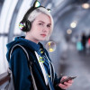 Бездротові дитячі Bluetooth-навушники з вушками та підсвіткою Cat-23M Чорний