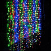 Гірлянда Водоспад штора прозорий дріт 2х2м 320LED Мультиколор (синьо-зелено-червоний)