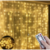 Світлодіодна гірлянда штора LED Light 3х2 метри від USB + пульт Теплий SF-19