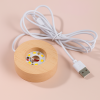 Нічник 3D куля кришталеве Різдво RGB на дерев'яній підставці USB