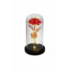 Троянда в скляній колбі LED RED GOLD з LED-підсвіткою Rose of Love Червона