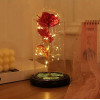Троянда в скляній колбі LED RED GOLD з LED-підсвіткою Rose of Love Червона