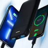 Повербанк LENYES PX167 10000 mAh з LED-індикатором і 2 USB, чорний