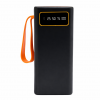 Повербанк JS-658 50000 mAh, 4×USB, Type-C + microUSB, внешний аккумулятор с дисплеем и фонариком, черный