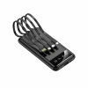 Повербанк с четким дисплеем и встроенными кабелям KT T51X 10000mAh Бирюзовый
