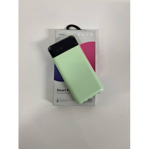 Повербанк с четким дисплеем и встроенными кабелям KT T51X 10000mAh Бирюзовый
