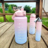 Пляшка для води 3 в 1 Bottle AND264 Рожево-блакитна комплект із 3 спортивних пляшок для води